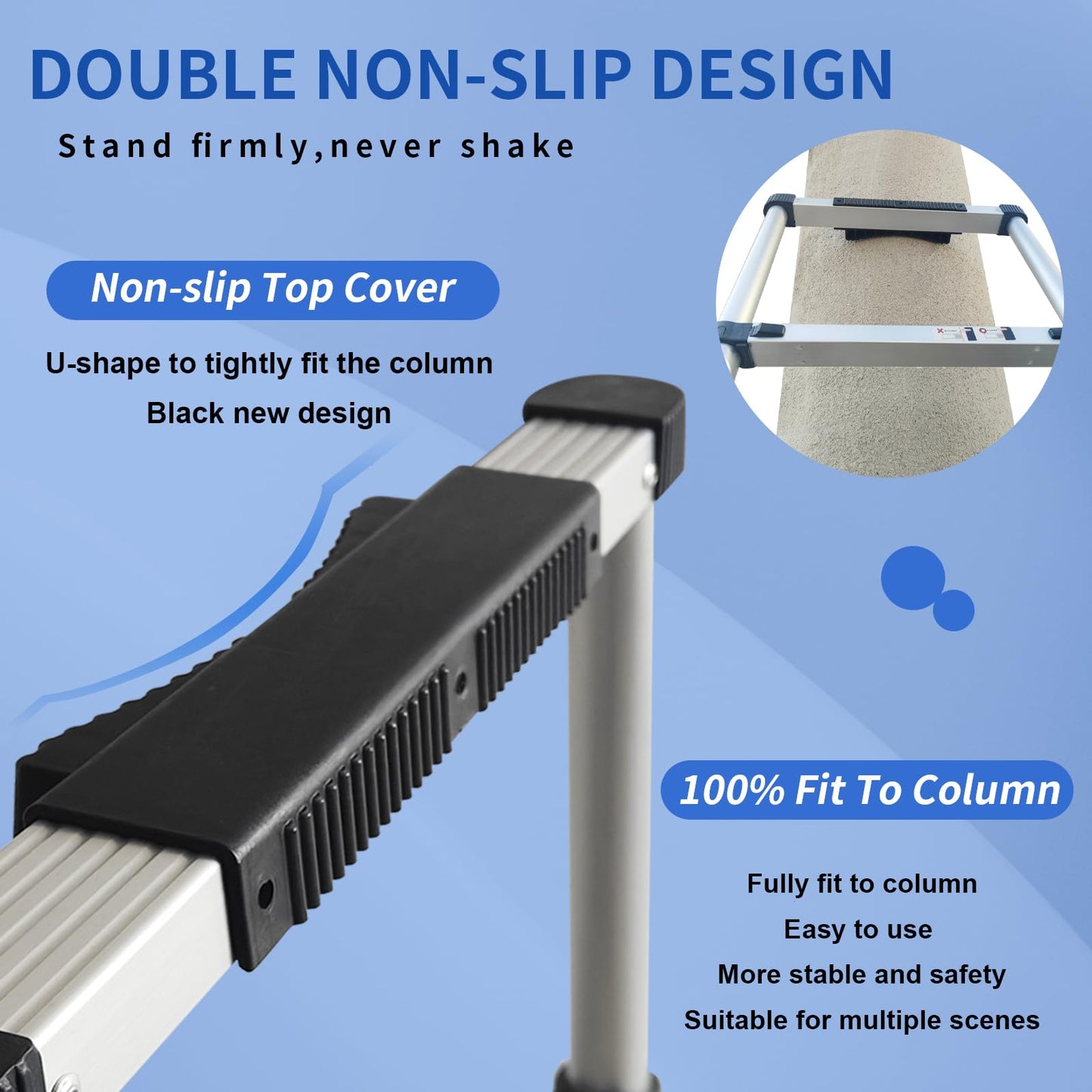 JADDUO Telescoping Ladder 21.3 FT with Hooks, 330LBS Heavy Duty, Silver