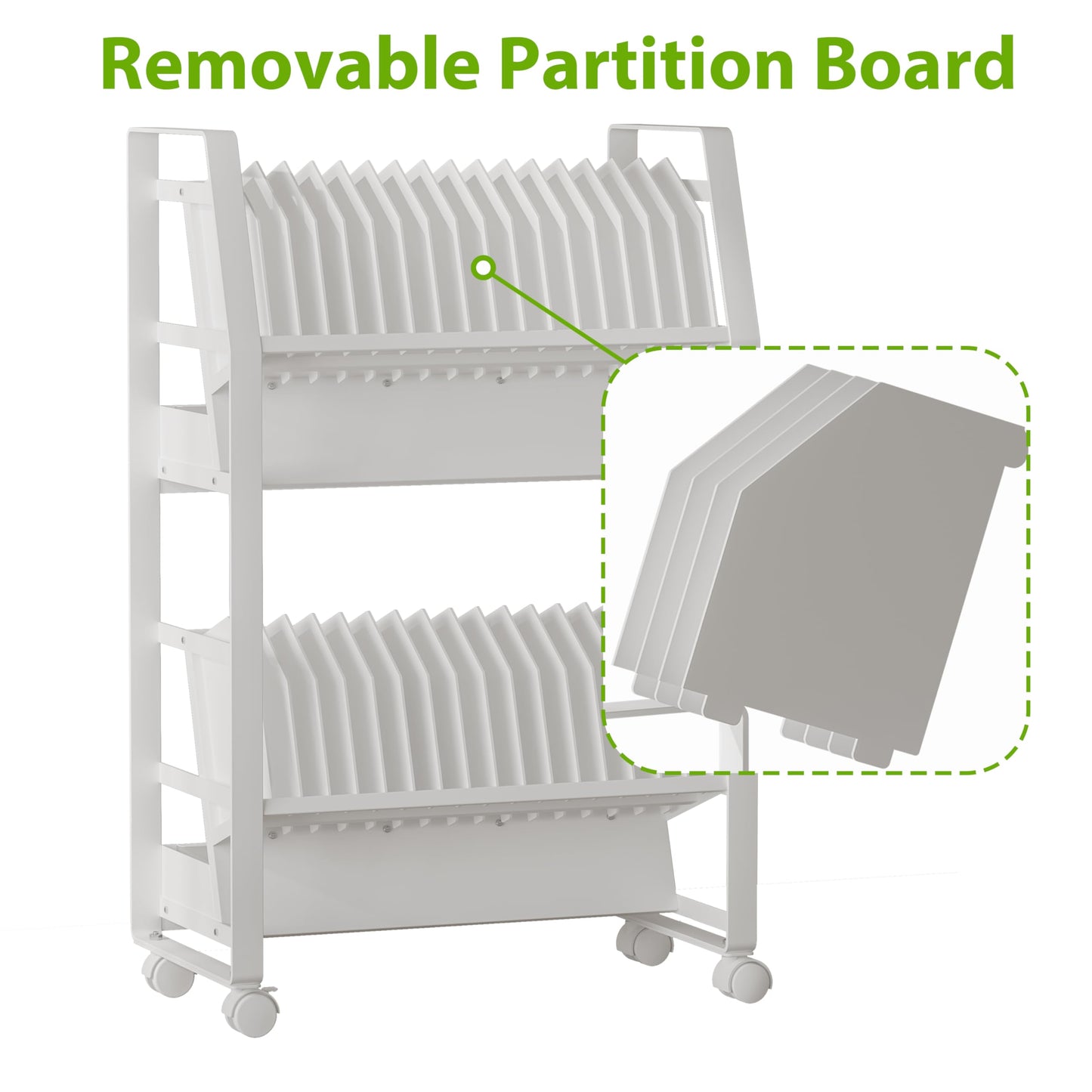 Chromebook Cart, Mobile Chromebook Charging Cart for iPads,Laptop Charging Cart , Chromebook Charging Station for Classroom, Compatible with Any Screen SizeEquipped with a 32-bit socket power strip.