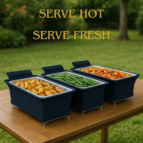 4 Pack - Brooklyntrend Chafer Wind Guard, Chafing Dish Wind Guard, Handle Covered Chafing Dish Shiel, Decorative Cover over Chafer Dish (black)