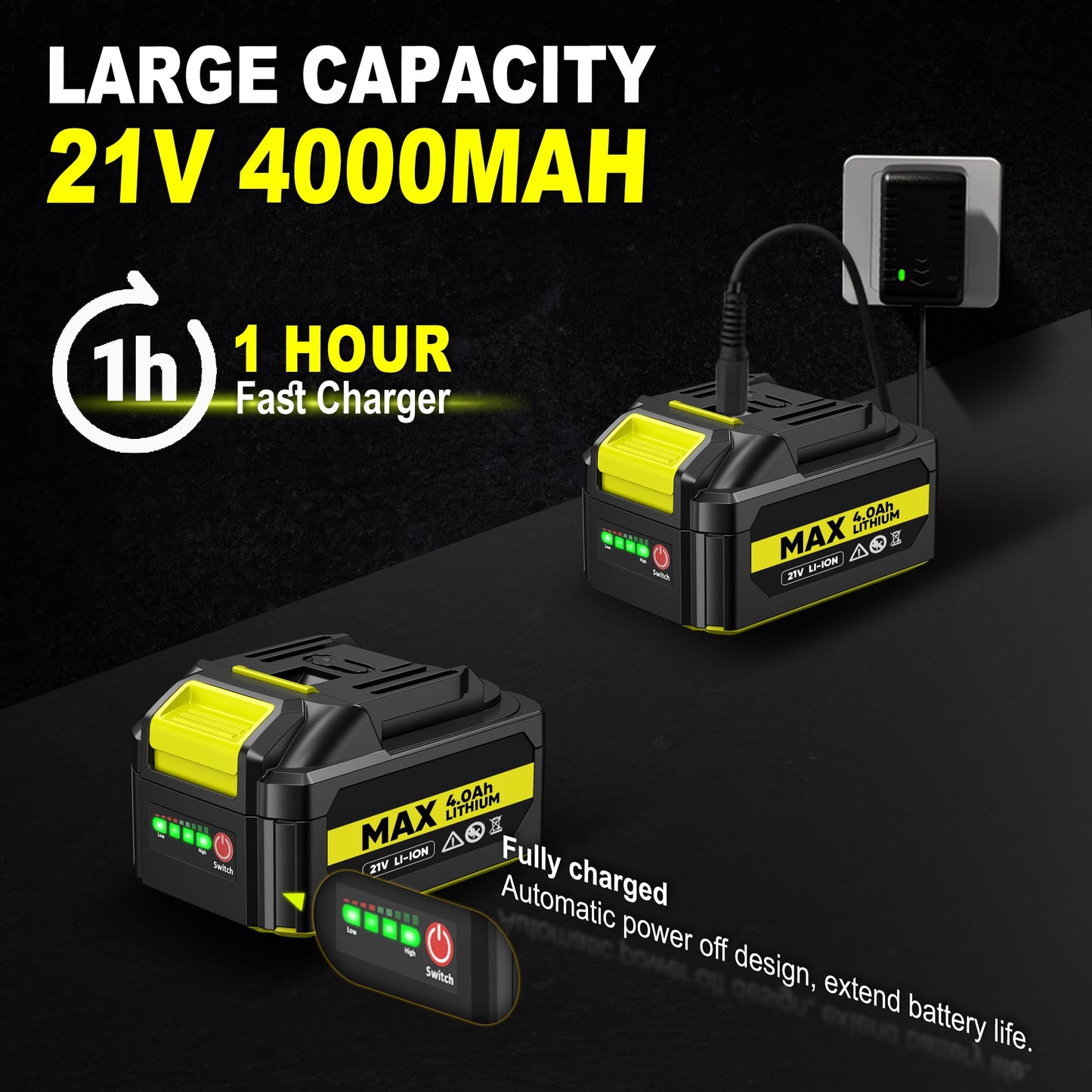 SILVEL 2" Cordless Brad Nailer, 2-in-1 21V Electric Brad Nailer Stapler with 2 * 4.0Ah Battery, 1000pcs Nails, 18GA Staples, Adjustable Depth for Woodworking, Home Improvement