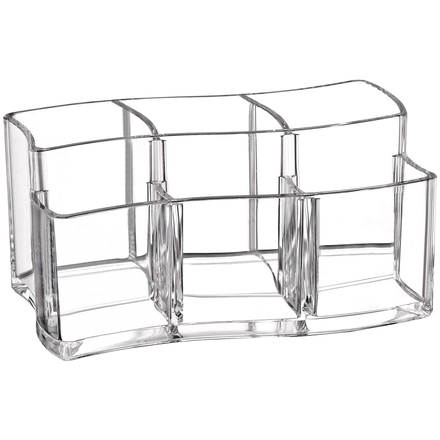 Tbestmax Acrylic Makeup Brush Holder - 6 Slot Organizer for Clear Eyebrow Pens & Cosmetics Storage