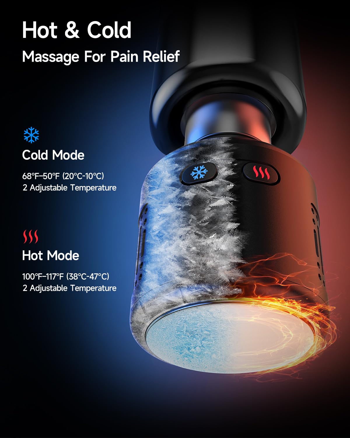 HEYCHY Percussion Massage Gun Deep Tissue with Adjustable Amplitude for Muscle Relief, Professional Handheld Massager for Neck, Back, Shoulder, Leg, Ideal for Men, Athletes, Black