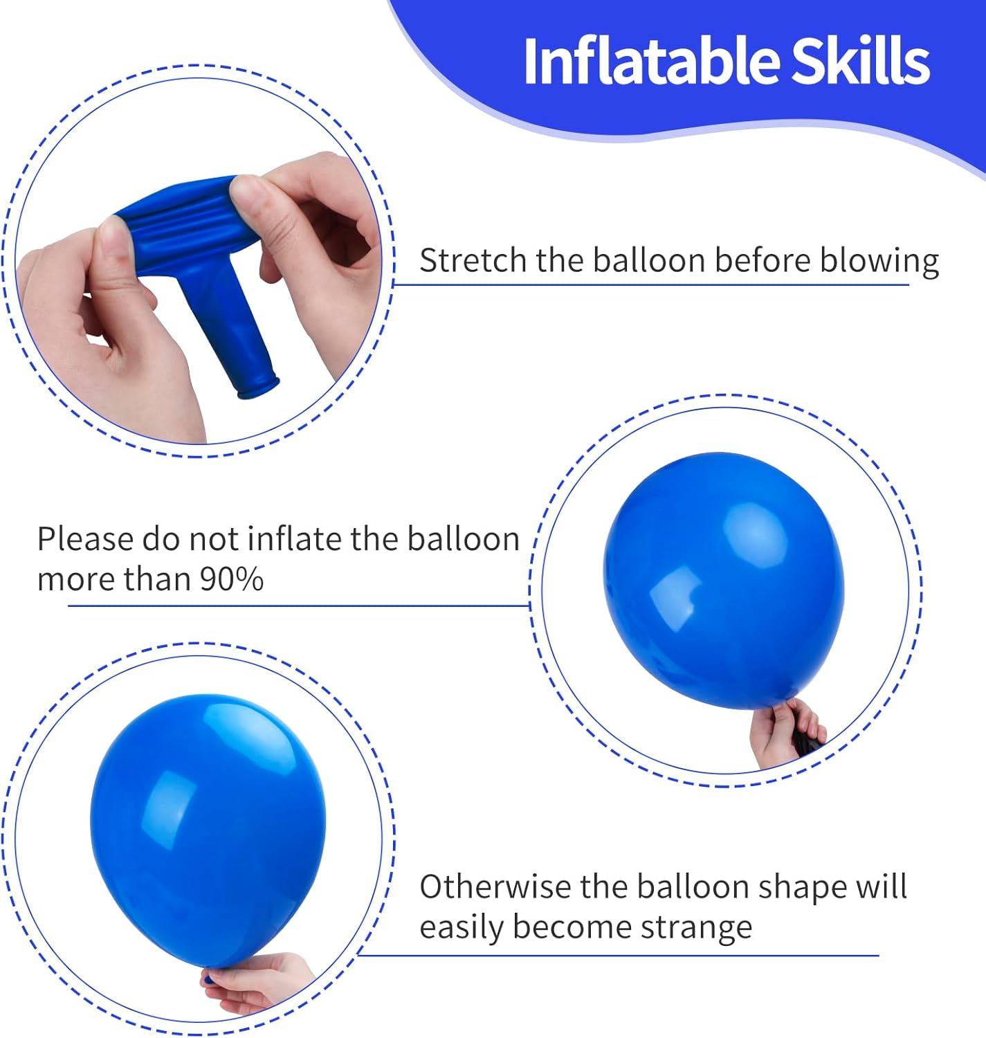 RUBFAC Dark Blue Balloons - 129pcs in Various Sizes for Birthday, Gender Reveal & Baby Shower Decor