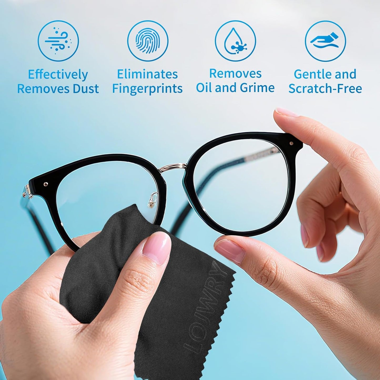 LOJWRY 6*7in 6 Eye Glass Clean Cloths Pcs, Individually Wrapped, High-Density, Ultra Soft, Scratch-Free Premium