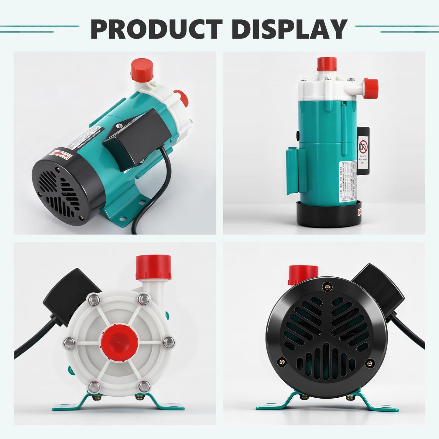 MXBAOHENG 824GPH Magnetic Drive Pump, 110V Circulating Water Pump, 65w Liquid Delivery Pump for Chemical Industry, Pharmaceutical Industry, and Electroplating Industry