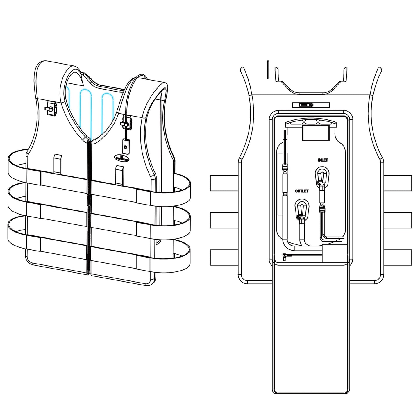 COMPCOOLER Instant Cooling Vest Backpack for Men and Women(2.5L Water Bladder Upgraded Leak-Proof Design) - Ice Water Circulation Tech for Long-Lasting Coolness in Outdoor Sports & Hot Work(XL/2XL)