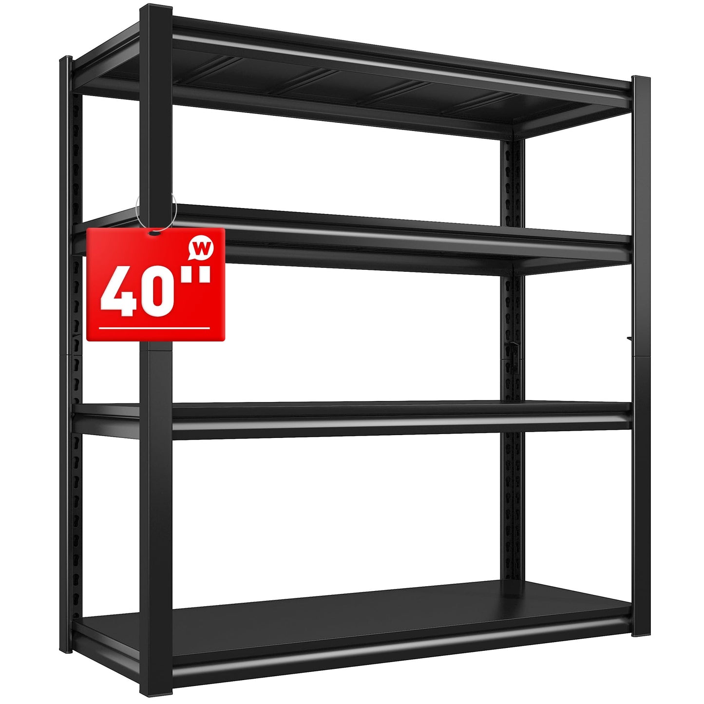 Raybee 40" W Garage Shelving, Storage Shelves 56.9" H, Metal Shelving Heavy Duty Load 1600LBS, Adjustable Metal Shelves for Storage Pantry Kitchen 40" W x 19.1" D x 56.9" H