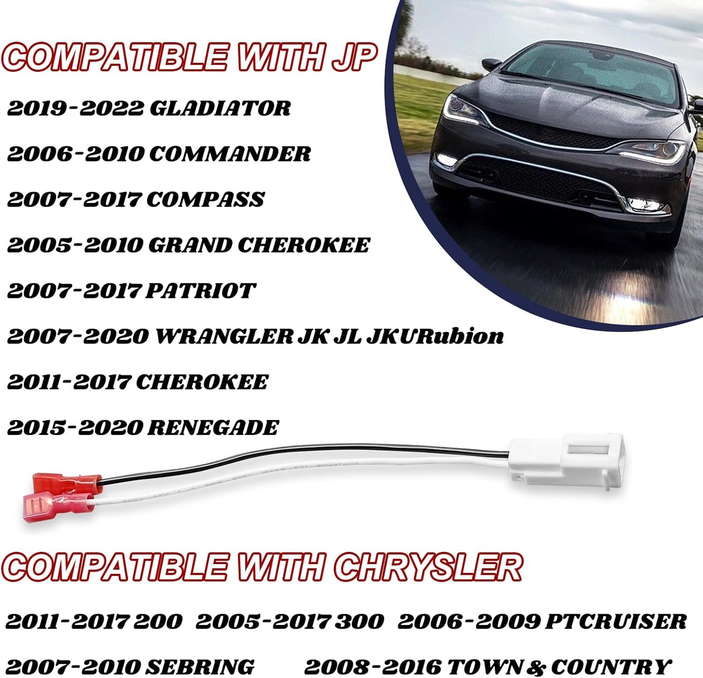 SYudwen 2PC 2013-2016 2010-2018 Commander 2006-2010 Front Dash Tweeters Speaker Wiring Harness Connector Plug, Audio