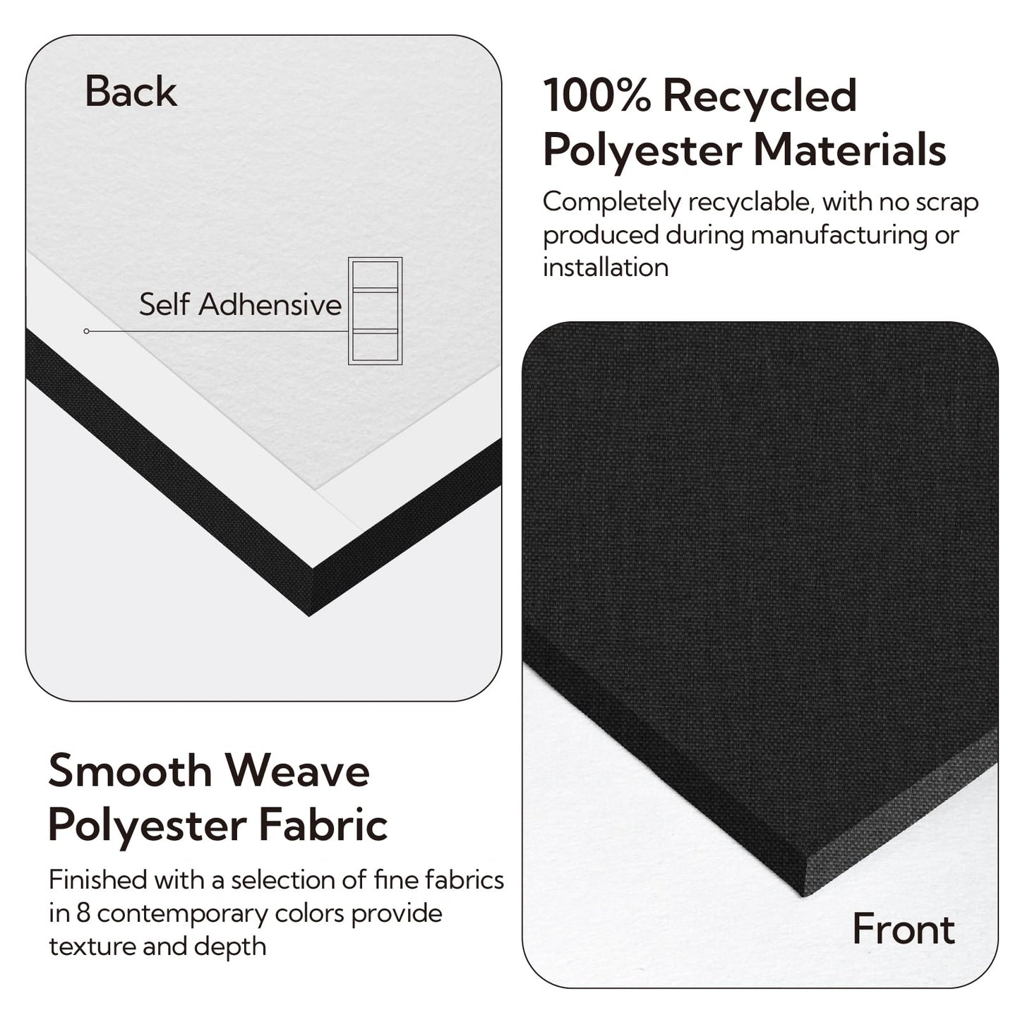 Olanglab Acoustic Panels 2 Pack, 48''x24'' Large Sound Panels, Fabric Wrapped Sound Proof Foam Panels for Walls, Sound Absorbing Panels for Recording Studio Acoustical Treatments (Black)