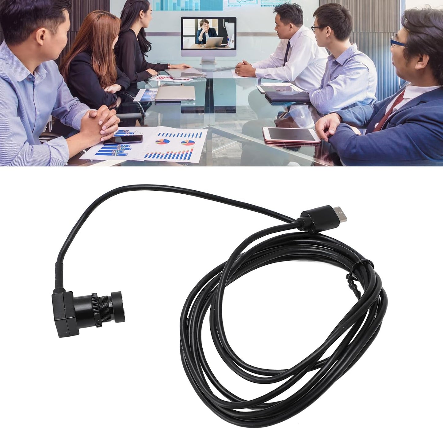 LAISANIM 1080P 1.5m Laptop Webcam USB C, External Video Camera for Laptops, Type C Computer Camera, Cables, Plug