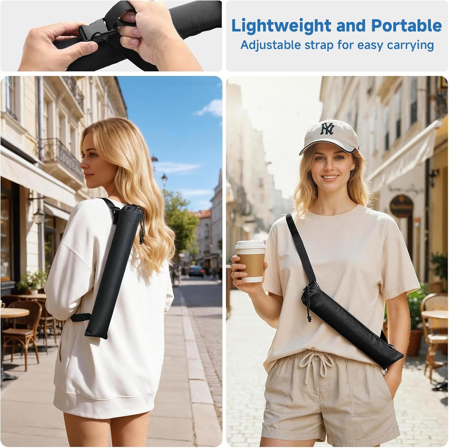 14.5" Travel Carrying Case for Selfie Stick All in One Extendable Cell Phone Tripod Stand with Remote, Nylon Monopod