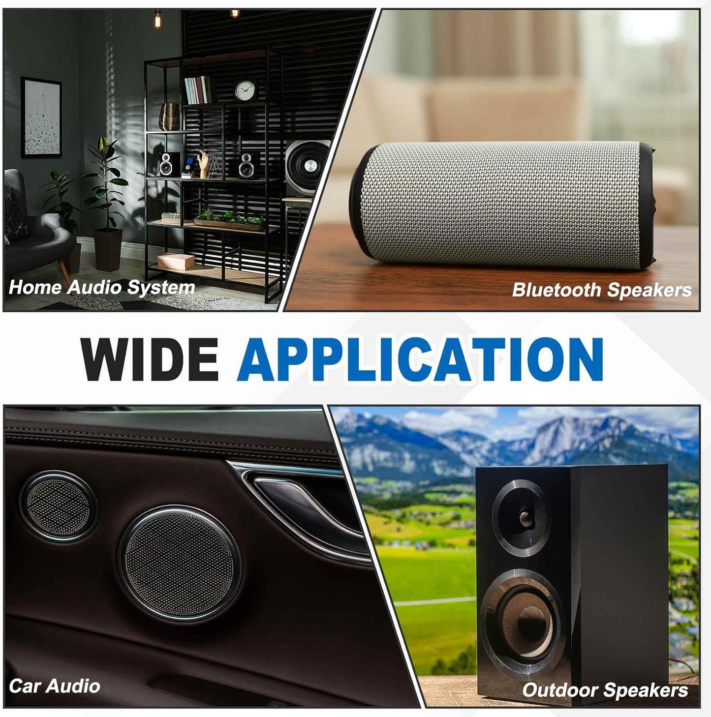 MECCANIXITY 3 Inch 74.5x48.5mm(IDxOD) Rubber Speaker Edge Surround Rings Perforated Subwoofer Rings Replacement Parts