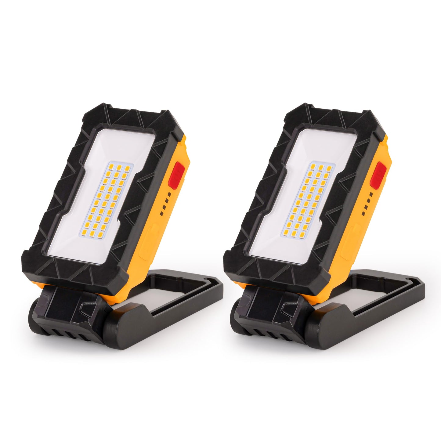 LUTEC Rechargeable Work Light, 1000 Lumens, Magnetic Base, 360? Rotate, 200? Swivel, 2 Pack, Aluminum, Orange, Model 790220242