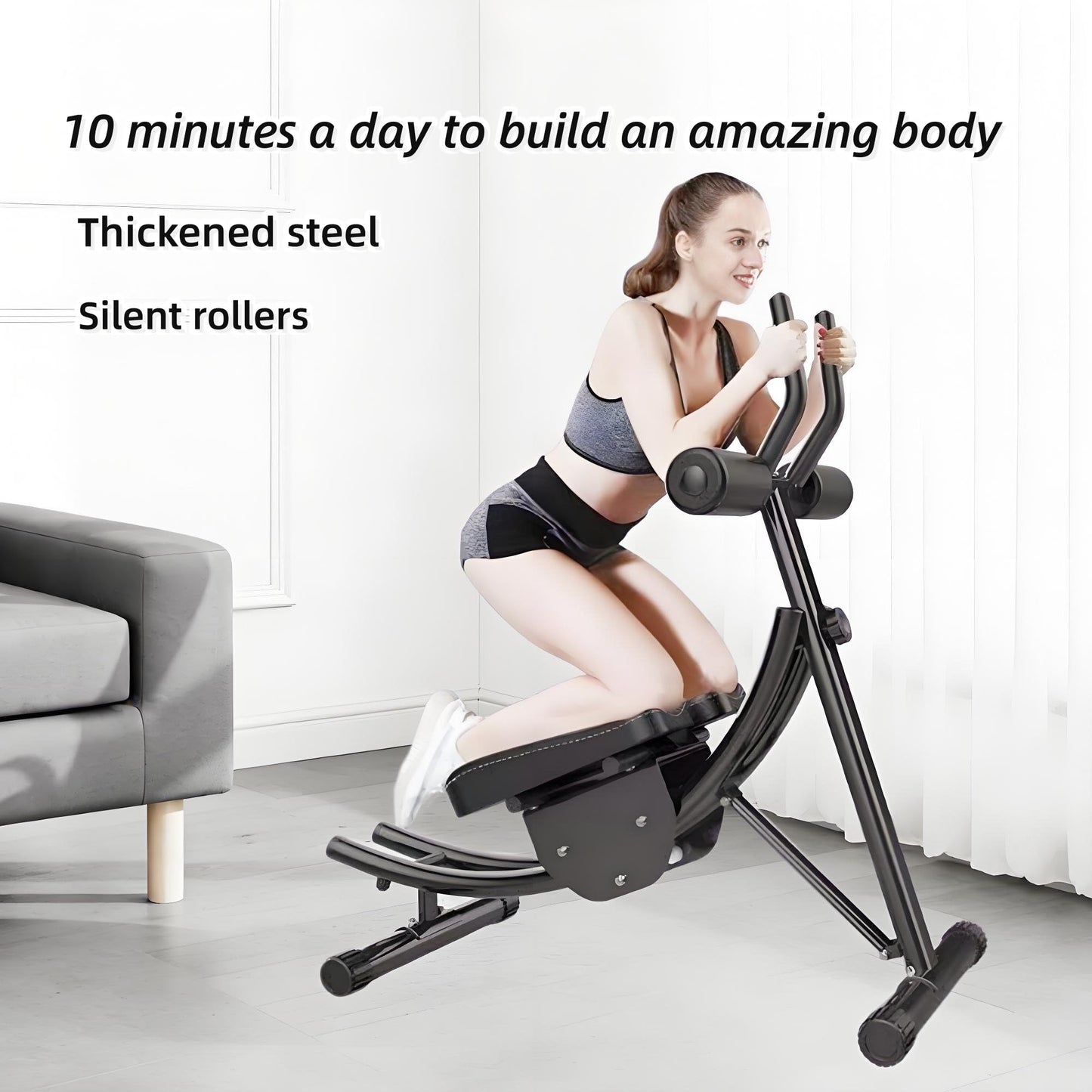 Adjustable Ab Machine - Foldable Home Gym Core Trainer for Abs, Waist, Thighs & Back | Sports Strength Equipment