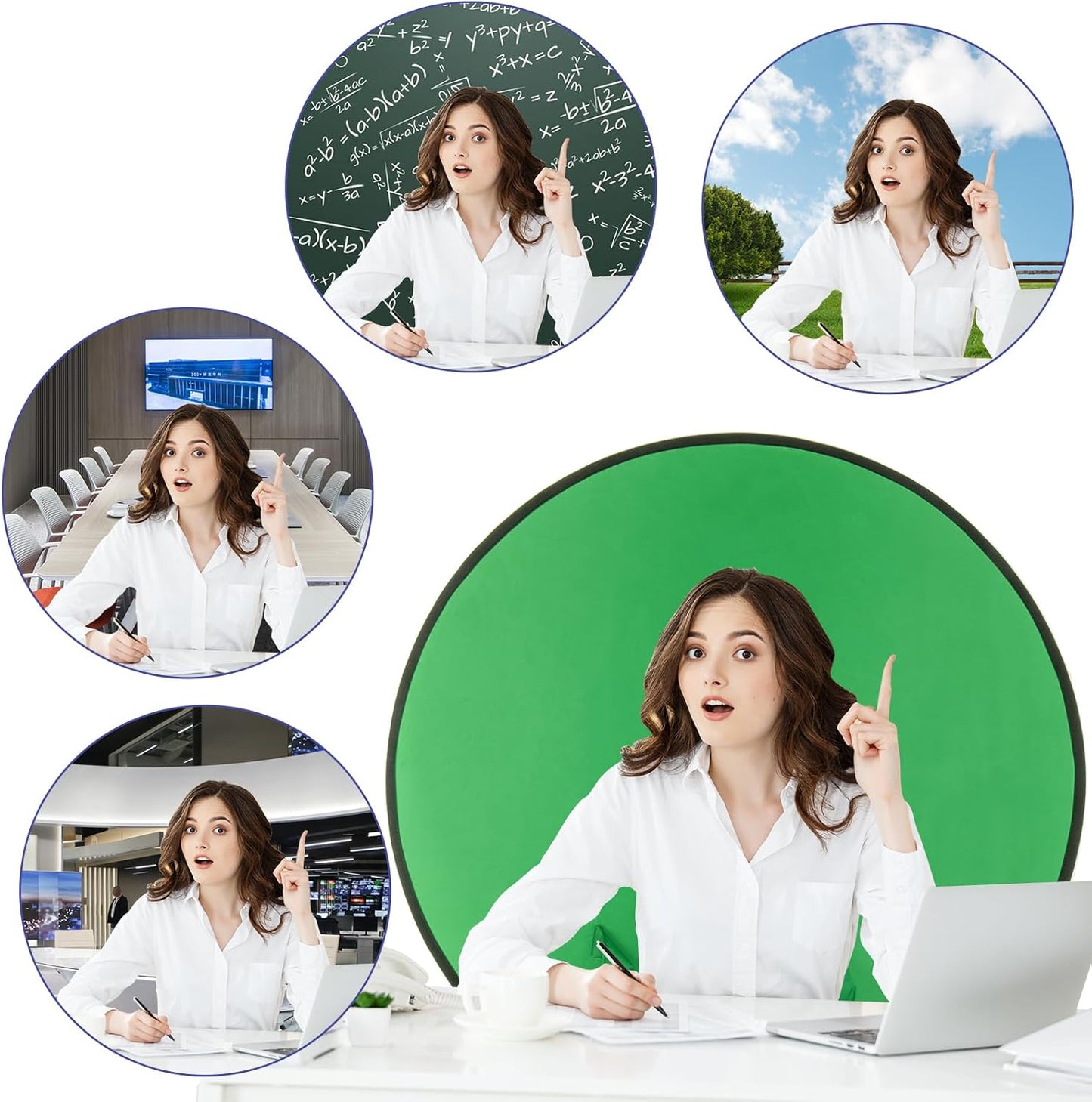 Cosmos 1 43 110 cm Pc Blue Screen Backdrop in / Diameter Foldable Portable Photography Background Green Screen Chroma