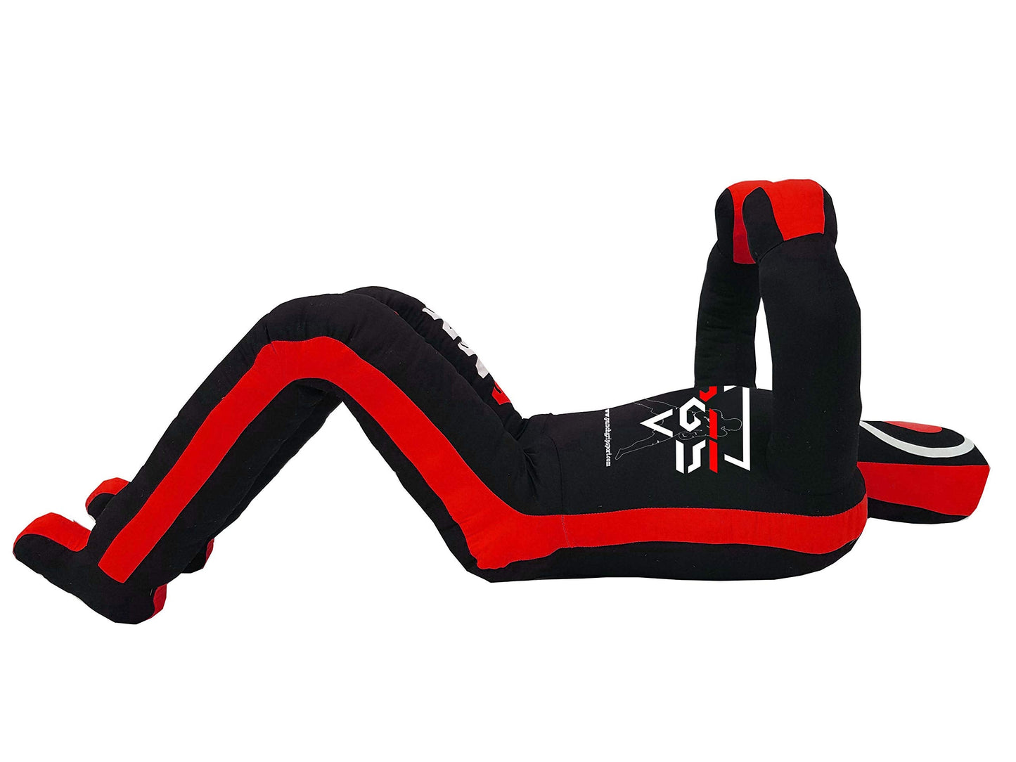 PGS MMA Brazilian JIU Jitsu Wrestling Dummy for Grappling Submission Mixed Martial Arts MMA Training Punching Throwing Boxing Bag Karate Judo Self Defense UNFILLED (Black Red, 5FT (59 Inches))