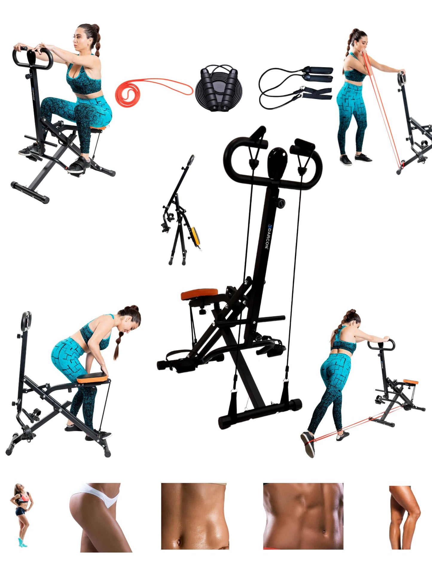 DARCON Squat Machine for Women - Deep Squat Rowing Machine for Abs - Home Workout Equipment for Women-Men, Power Rider Row Squat for Glutes, Legs and Full Body Workouts