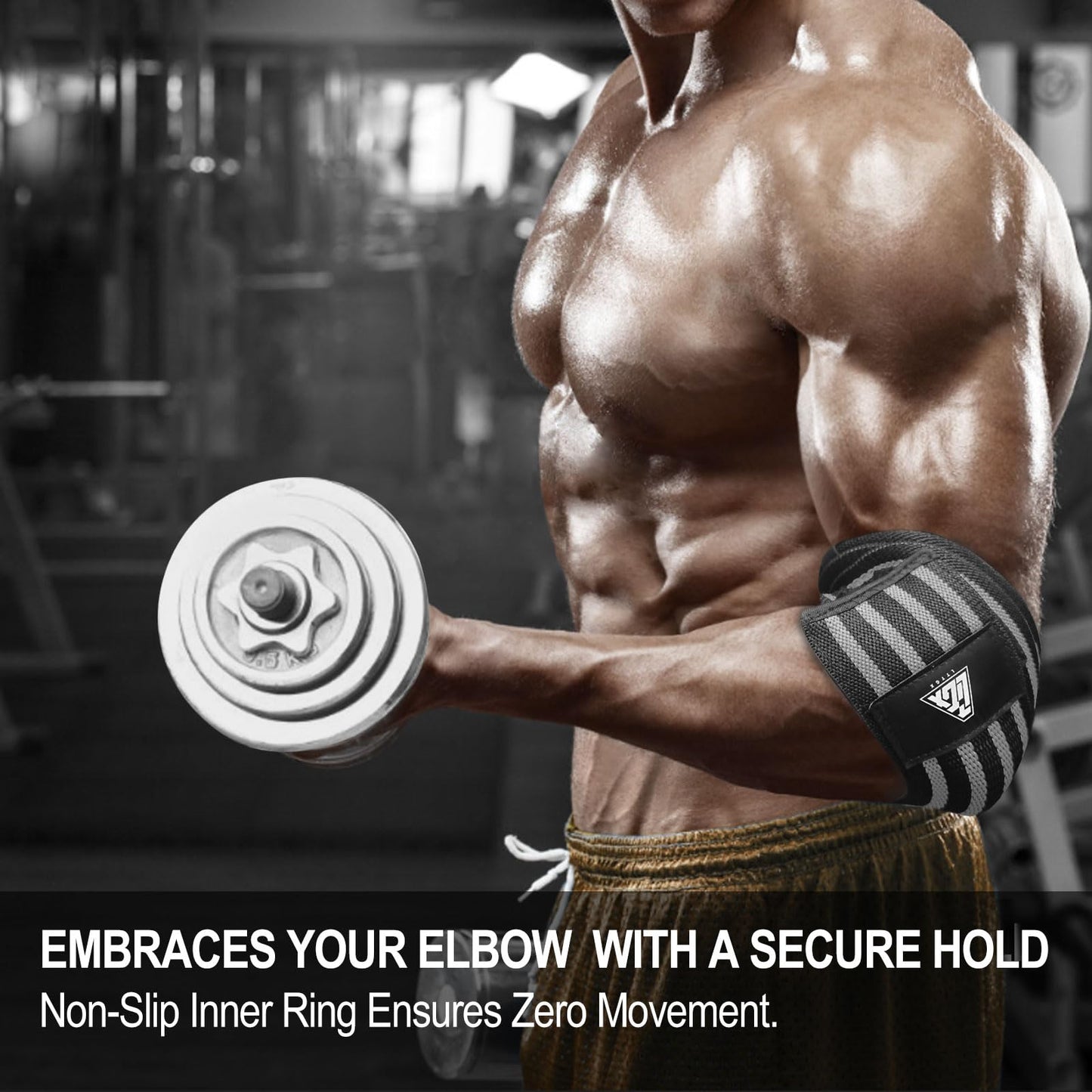 Elbow Wraps for Weightlifting, Elbow Straps for Weightlifting Gym Men Women - Elbow Support Sleeve for Weight lifting Bench Press, Cross Training & Powerlifting