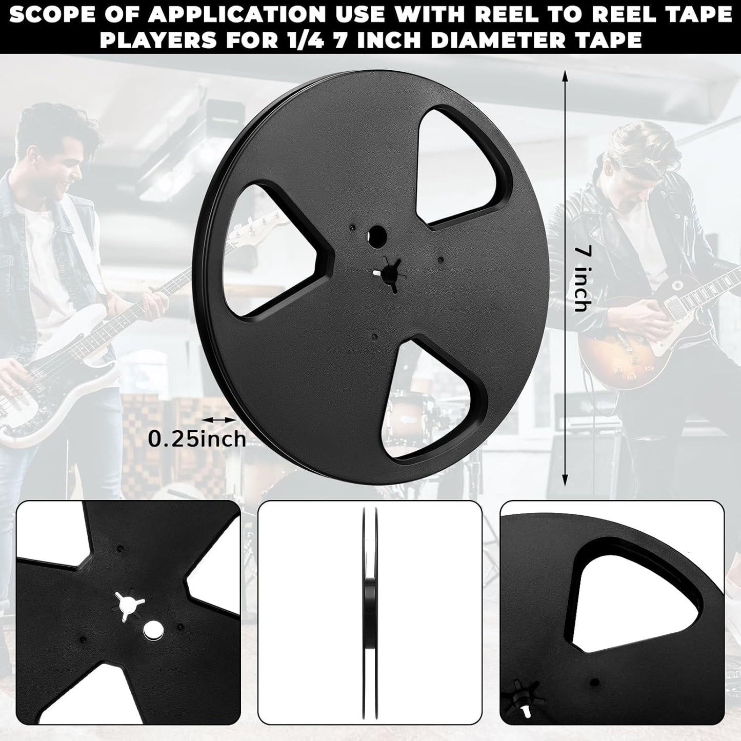 Relaxweex 1 7" 1/4" Pcs x Reel to Reel Tape Recorder Plastic Empty Tape Reel Recording Take Up Reel Compatible