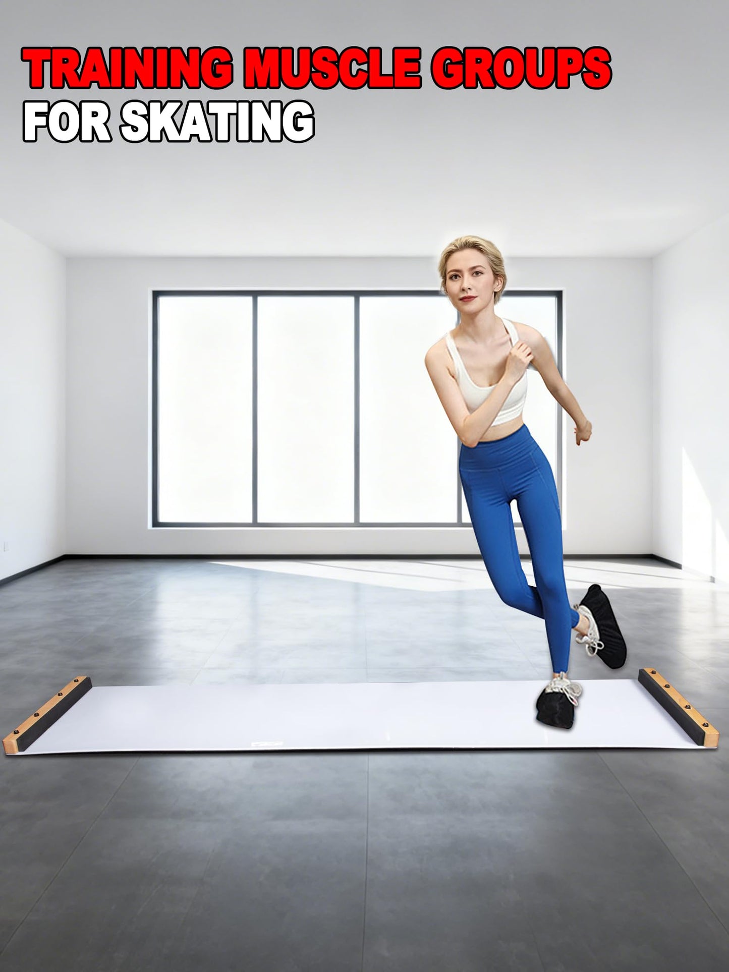 kasifei Professional Slide Board (78“ x 20”) for Exercise at Home, Lateral Slide Training Equipment with Bumpers, Hockey Training Equipment for Low-Impact, Home Gym Workout Equipment