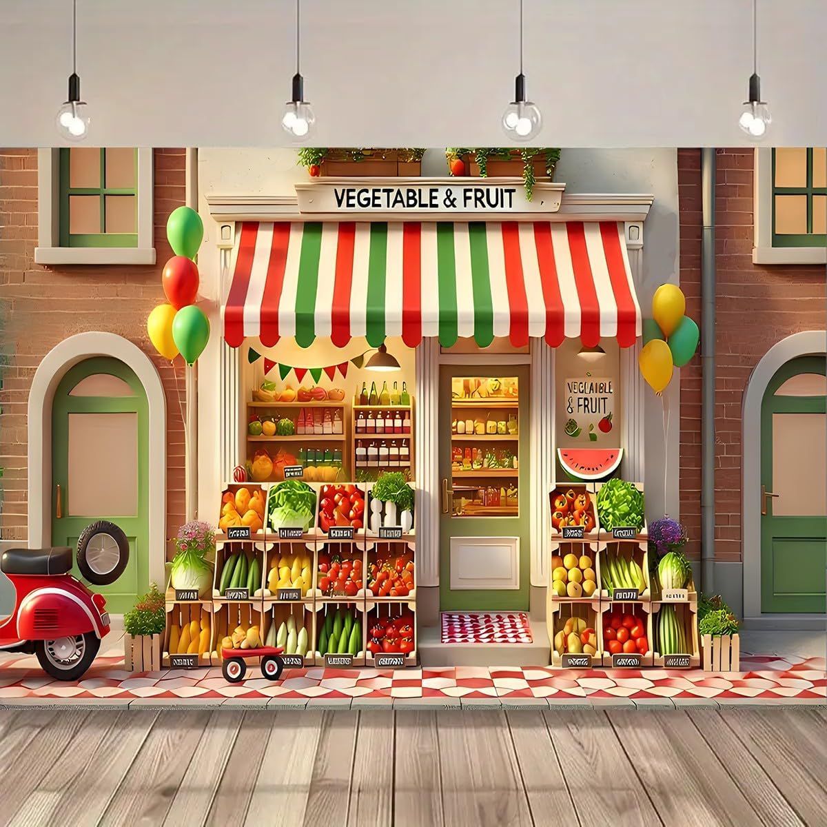 Generic 9 6feet) Vegetables Fruits Shop Backdrop Fresh Fruit Shelves Organic Food Vegetables Photography Background