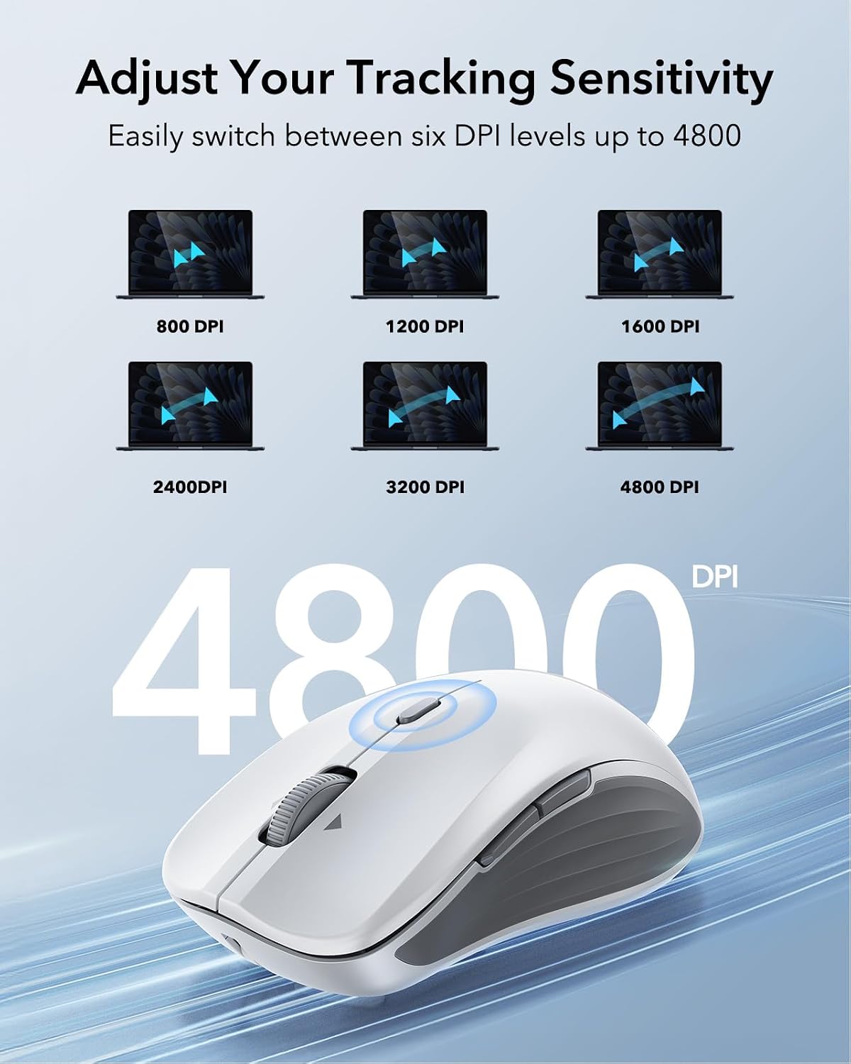 ESR 5.0 2.4 MagMouse Snap-to-Carry Bluetooth Mouse, Rechargeable Wireless Mouse for Laptop with Built-in Charging