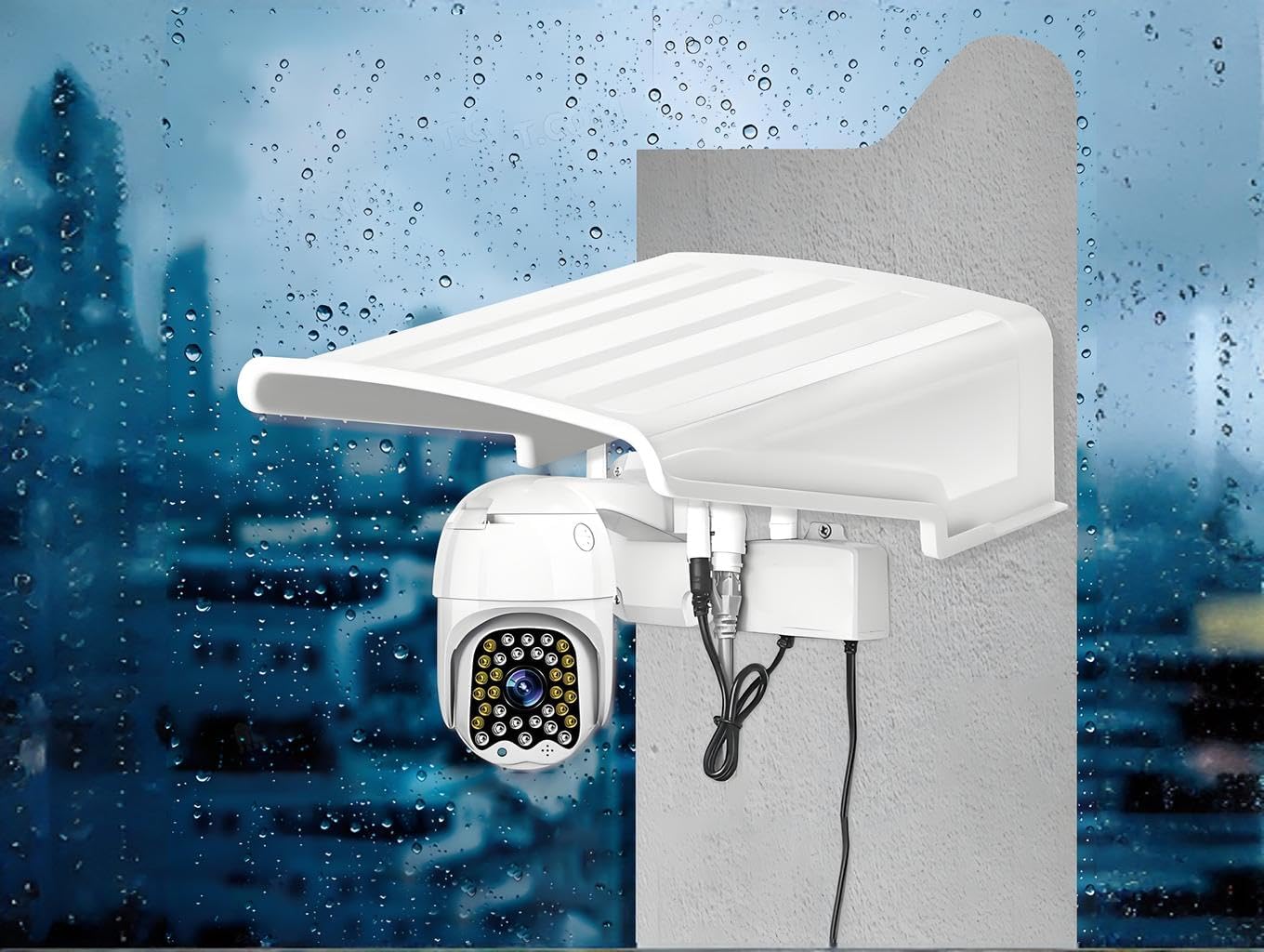 Cover(2PCS)) Universal Sun Rain Shade Camera Cover Shield Security Camera Protective Roof for CCTV Surveillance Camera