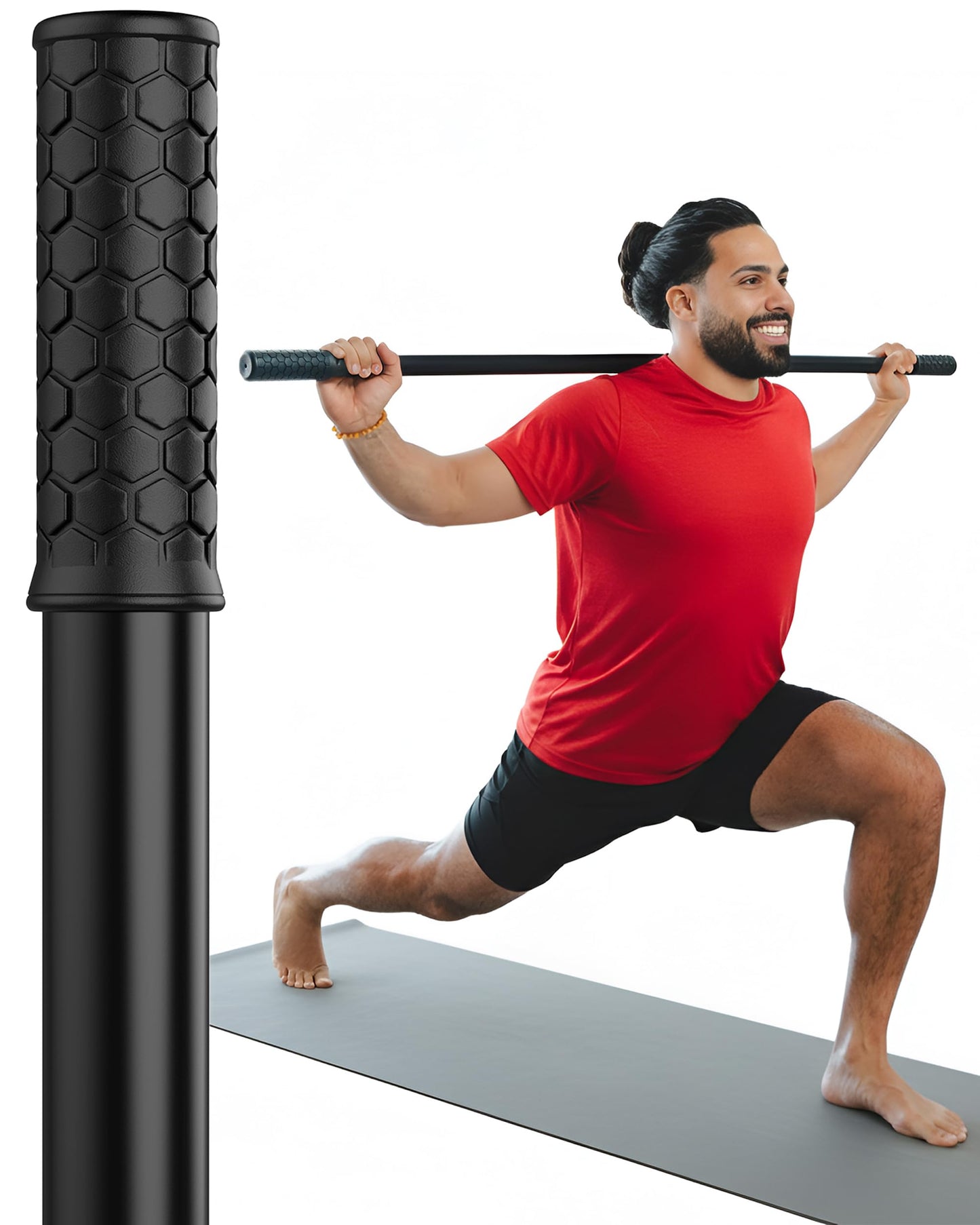 Mobility Mentor Yoga Stick - Mobility Stick - Large Bamboo Exercise Stick for Stretching - Workout Stick - Posture Corrector Stick Mobility - Yoga Bar - Stretch Stick for Fitness - Physical Therapy