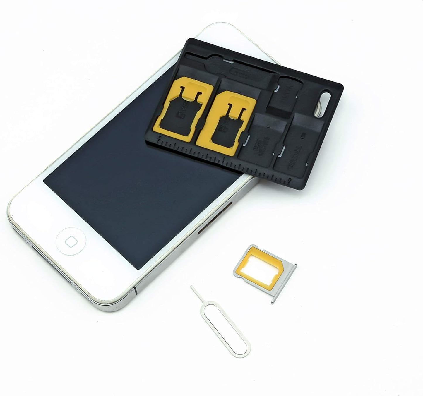 CARD DEVIL 2 Packs Set SIM Adapter Kit With Tray Eject Pin, Card Holder, Micro SD and Nano Storage Tool for Standard