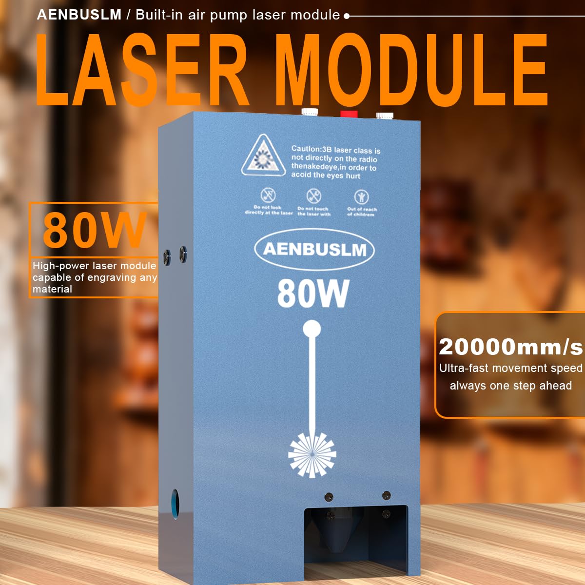 AENBUSLM T1 Laser Engraving Machine,80W Laser Module Built-in Air Pump 10W(10000mW) Output Power,Laser Cutting Engraving Tool Engraving Machine for Wood Metal Aluminum Glass Leather (T1-80W-NZB)