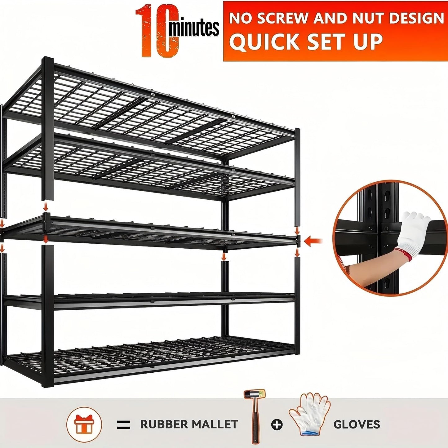CXDMB Garage Shelving, Heavy Duty Storage Shelves Metal Shelf Unit Adjustable Industrial Storage Racks for Shop,Warehouse,Basement (5T 84 * 55 * 24, 5)