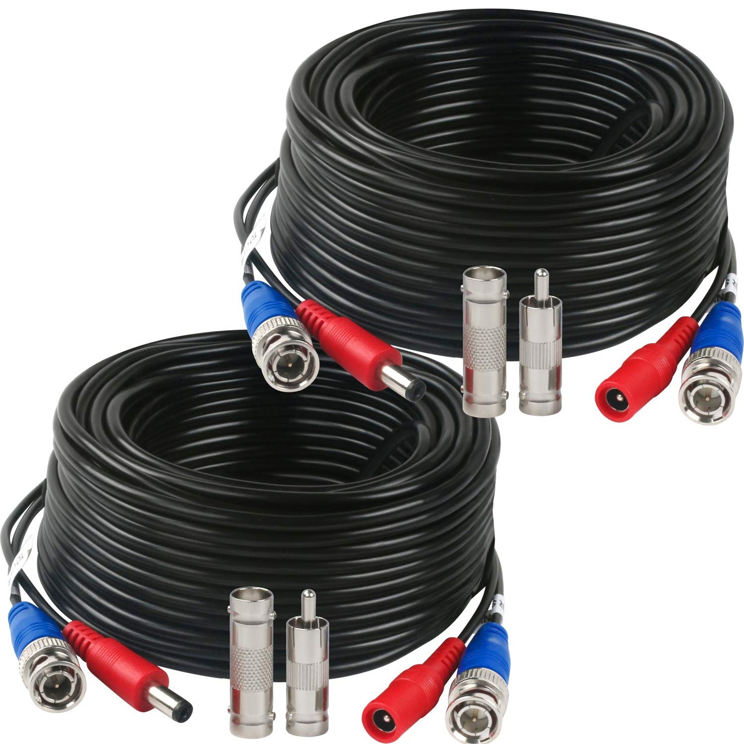 2 Pack 60 Feet BNC Video Power Cable,BNC Extension Wire Security Camera Wire with Connectors for CCTV Camera DVR