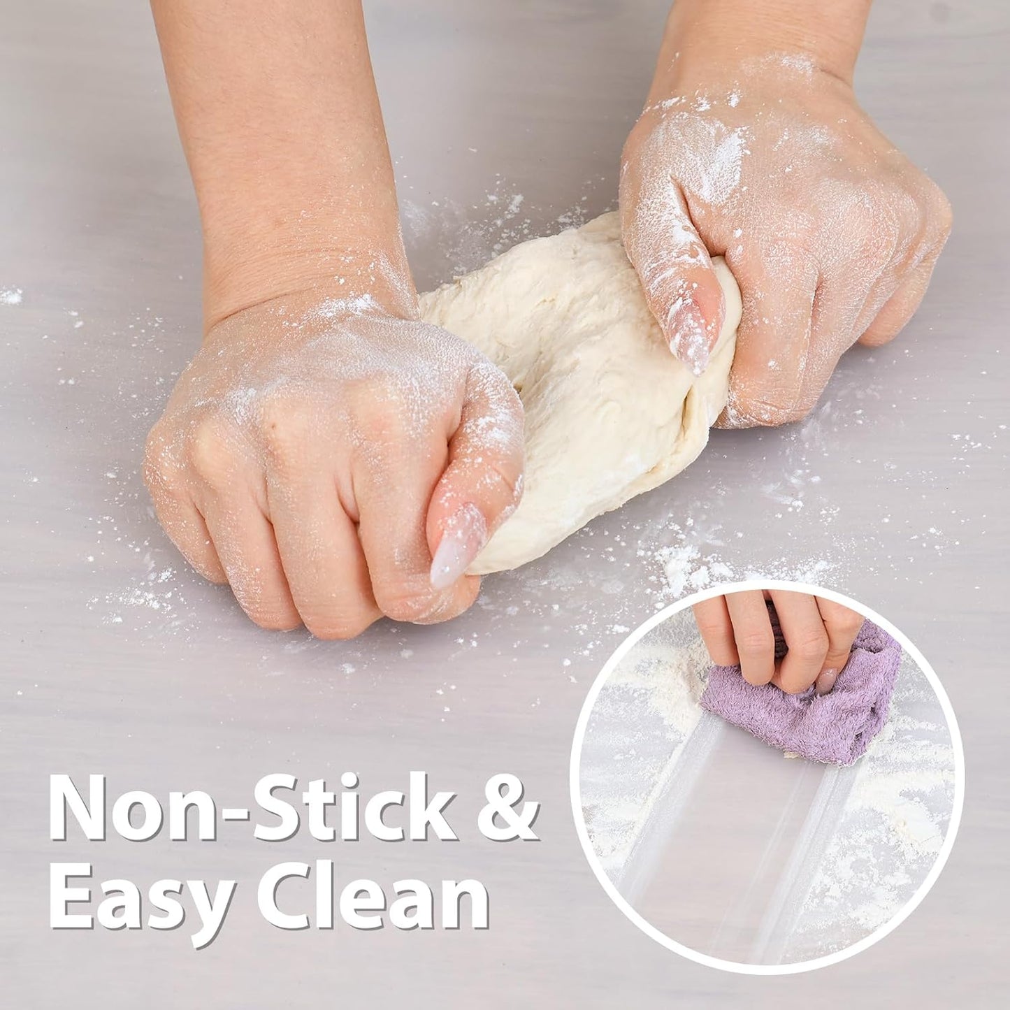 Skiennix Thick Silicone Counter Mat - Heat Resistant Kitchen Table Protector | Large 23.4" x 15.6" Clear