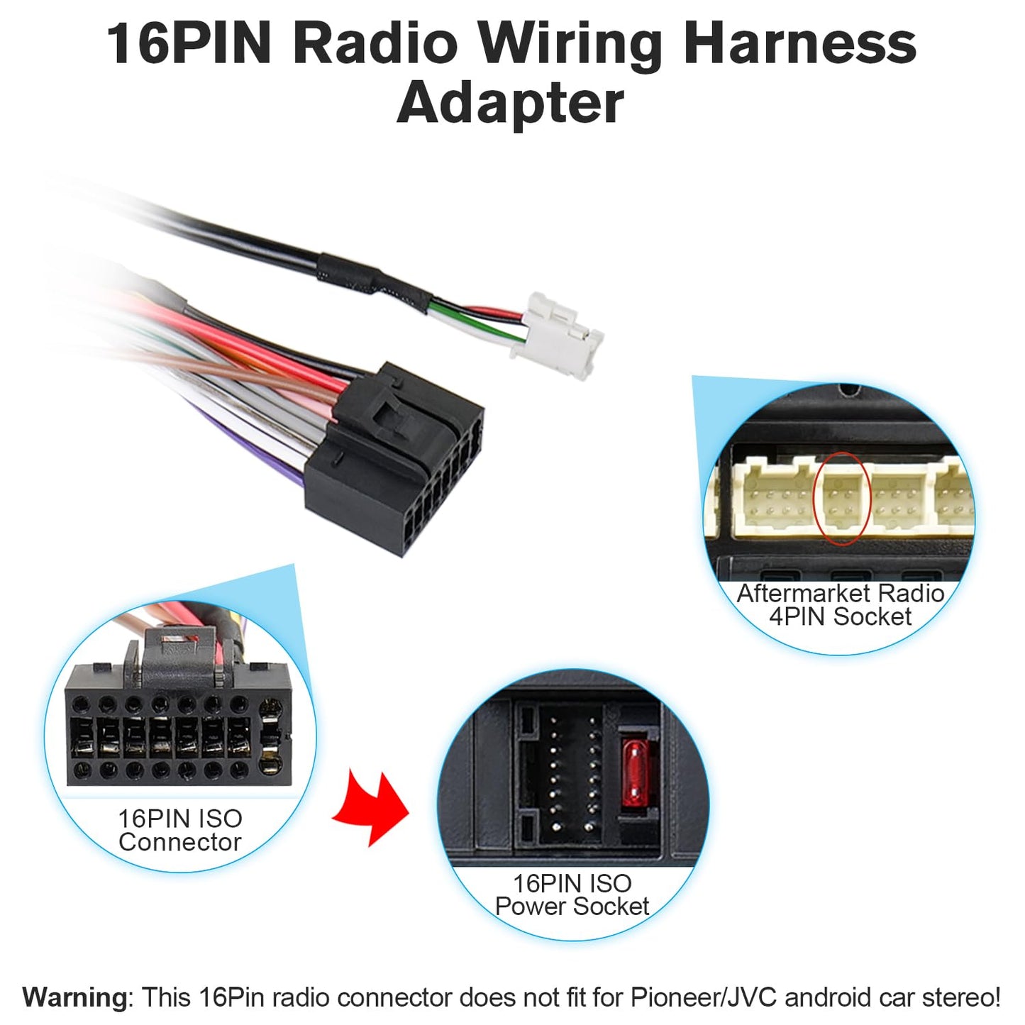 K2 42Pin 16Pin Car Radio Stereo Wiring Harness Kit Compatible with Hyundai Accent Elantra Sonata Tucson Kia Optima Rio