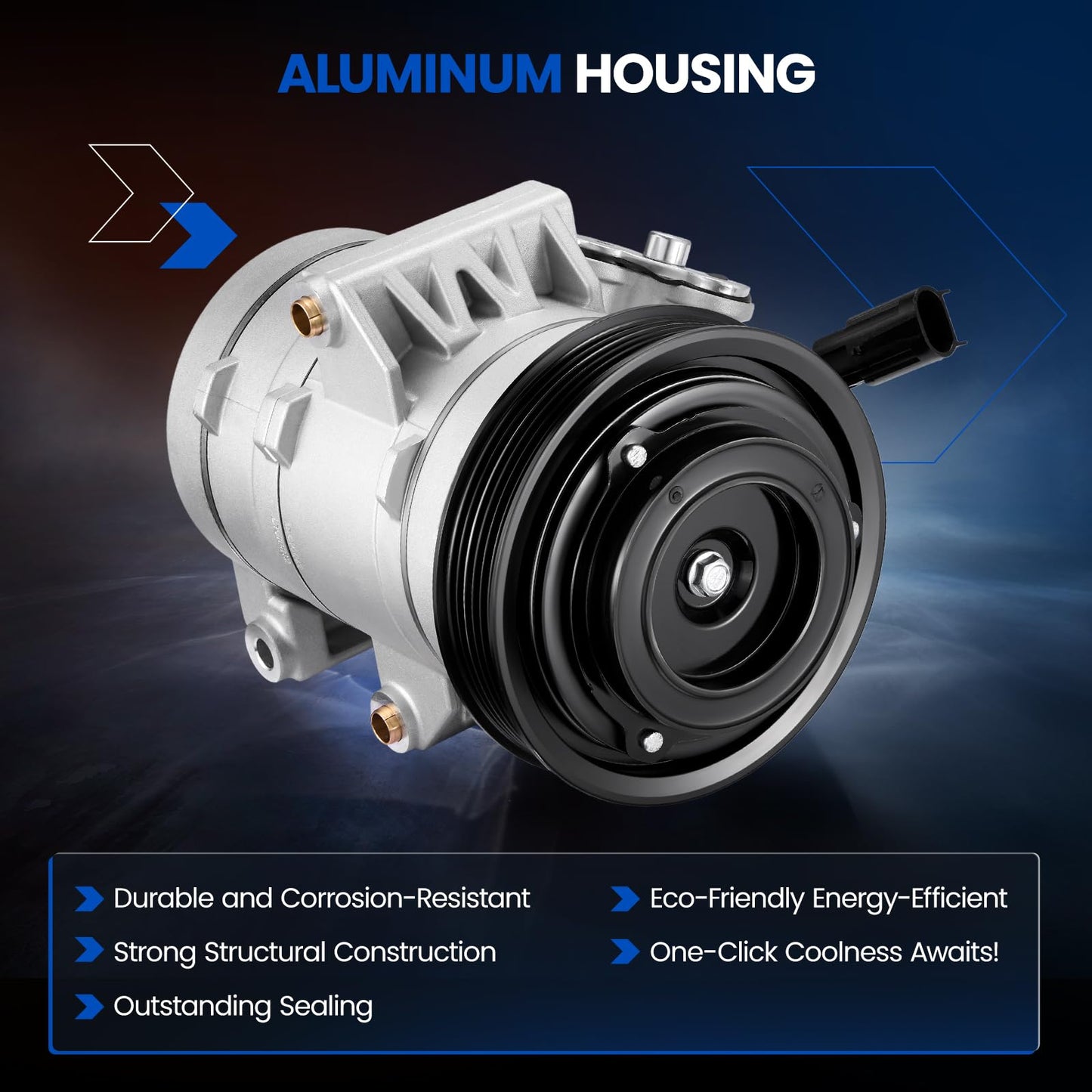 SYKRSS 6E5Z19703A Air Conditioning A/C Compressor with Clutch Compatible with Ford Fusion 2006-2007 2.3L 3.0L, Compatible with Mercury Milan 2006-2007 2.3L 3.0L