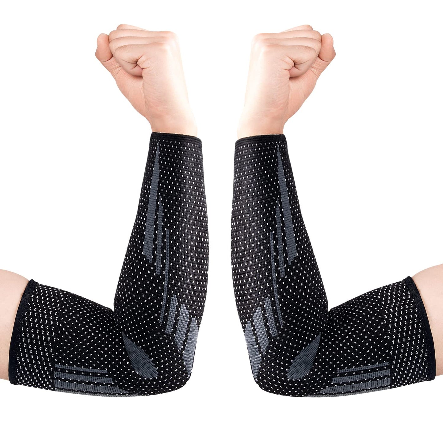 THX4COPPER Arm Compression Sleeve(2Pack)-Elastic Compression Arm Brace for Tendonitis, Golf, Tennis Elbow, Fitness, Pain Relief-Aid in Recovery for Women and Men- Supportive Comfortable Breathable