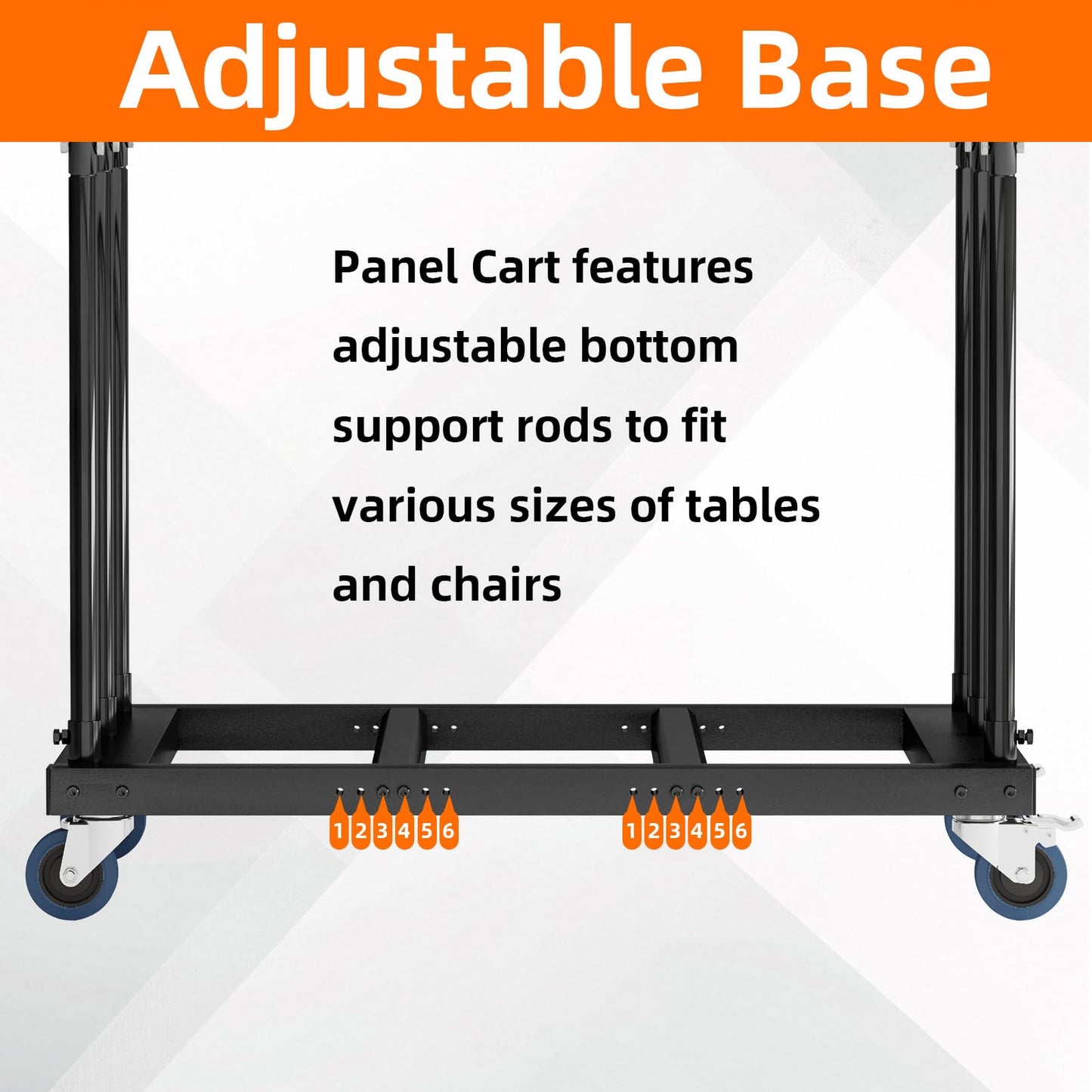 GAMINA KAVISI Folding Table Cart, 1800lb Panel Carts with Swivel Wheels, Heavy Duty Drywall Cart for Moving Lumber, Folding Table, Sheetrock, 10 Table Capacity for Hotels, Factories, Warehouses.