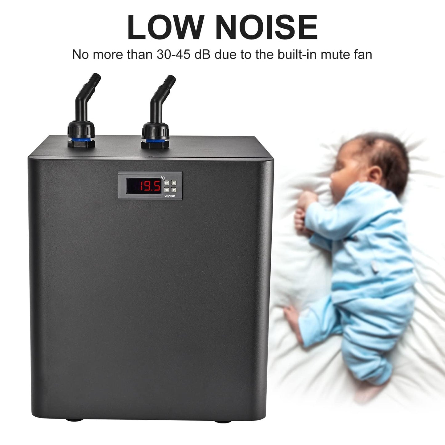 Aquarium Chiller 79 Gal, 1/3 HP Fish Tank Water Chiller 300L Hydroponics Cooler with Quiet Design Refrigeration Compressor and 3M Pipe for Saltwater Freshwater Fish Coral Shrimp Jellyfish Water Weeds