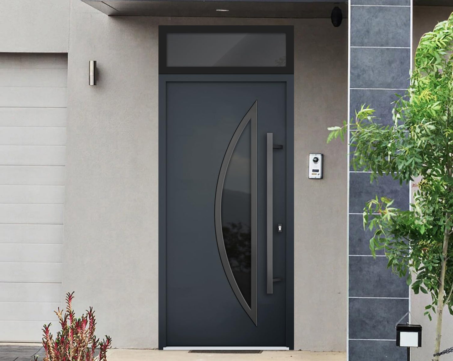 VDOMDOORS Deux 6501 | Black Enamel | Exterior Steel Single Front Door | Left-Hand inswing | Size: 36" x 96" | Prehung