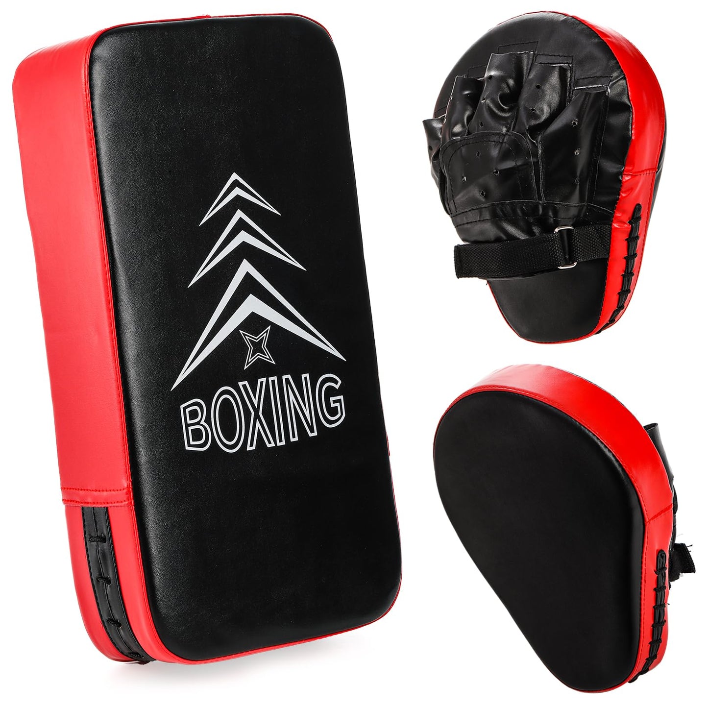 ZOOFOX 2-in-1 Punching Mitts and Kick Pack Set, Curved Focus Mitts and Taekwondo Kick Pad, Adjustable Strike Shield Arm Pad for Muay Thai and MMA