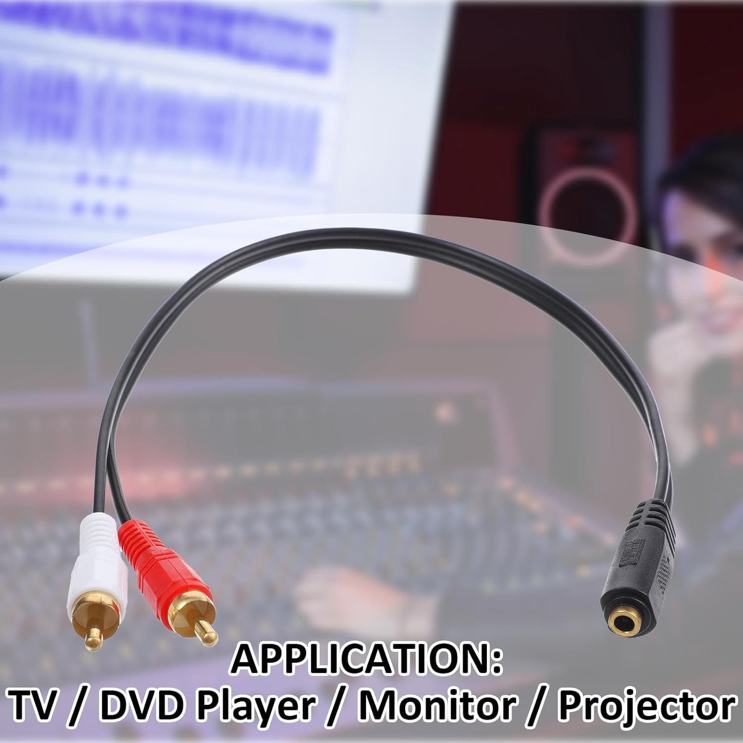Jxiwfvl 1/4 1/4 6.35mm (37cm/14.6inch) RCA to Female, RCA to Adapter Cable, Headphone Jack Female for Headphones