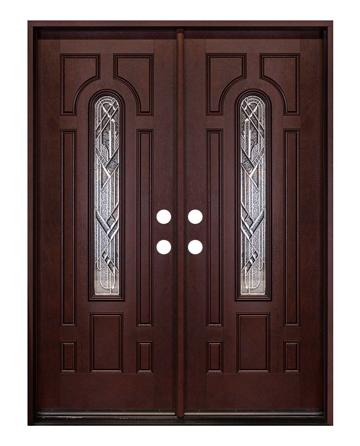 Front Door with Dual Sidelight FM280B Fiberglass Door (Left-Hand, Double Doors 36x36x80)