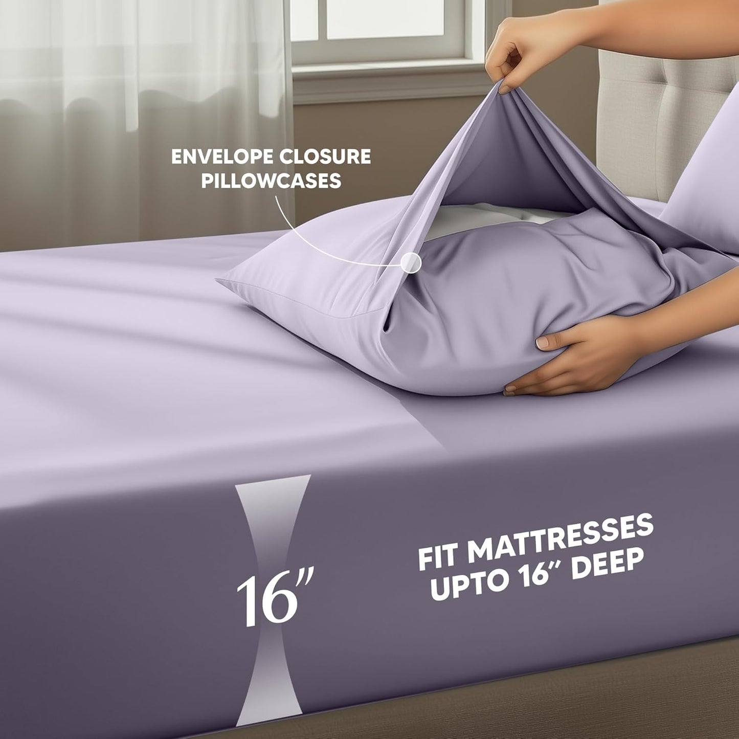 Utopia Bedding Twin XL Sheet Set - Soft & Breathable Microfiber, 3-Piece in Lavender | Oeko-Tex Certified