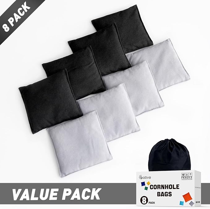 Cornhole Bags Set of 8 Regulation Corn Hole Bean Bags for Cornhole Game, Professional Weather Resistant Corn Hole Bags with Tote Bag