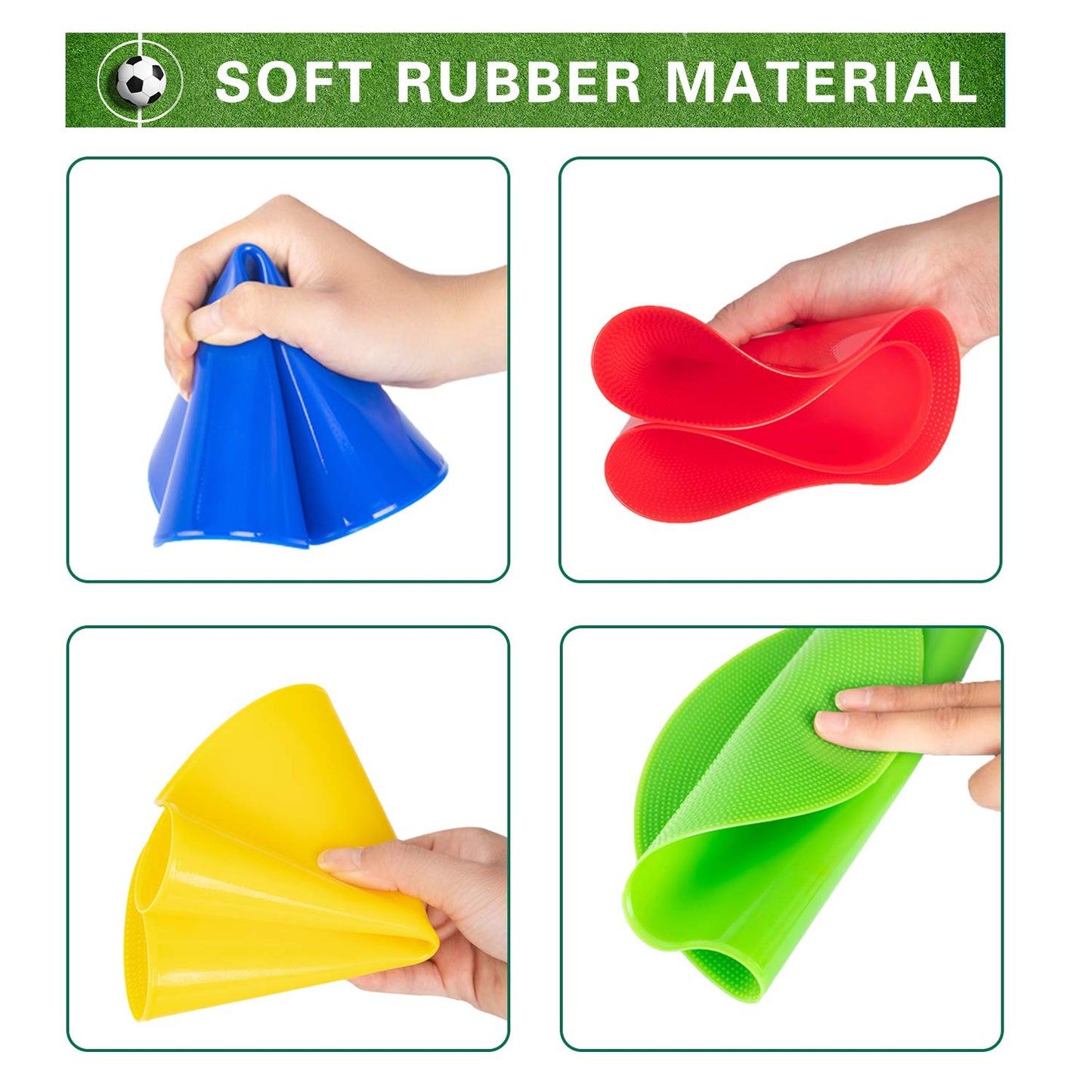 Vhxorrz Spot Markers 18 Pcs 9 Inch 10 Inch Non Slip Rubber Agility Markers for Football, Basketball Training Markers,School Activities, Exercise Drills