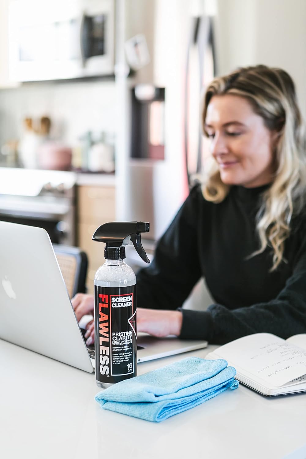 Flawless Screen Cleaner Spray with Microfiber Cleaning Cloth for LCD, LED Displays on Computer, TV, iPad, Tablet