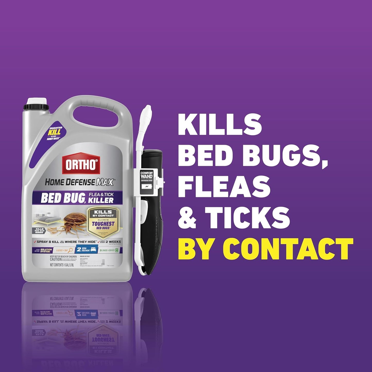 Ortho Home Defense Max Insect Spray - Kills Bed Bugs, Fleas & Ticks with Comfort Wand | 1 Gallon Ready-to-Use