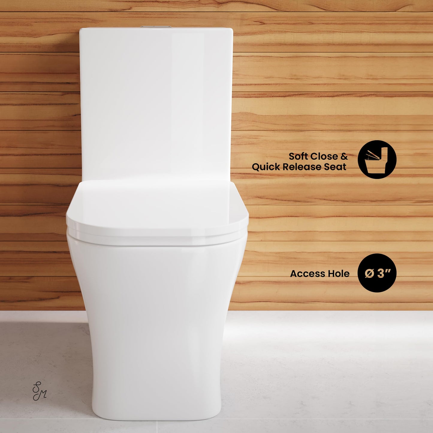 Swiss Madison Well Made Forever SM-1T278, Concorde One Piece Square Toilet Dual Flush 1.1/1.6 gpf with 10" Rough In
