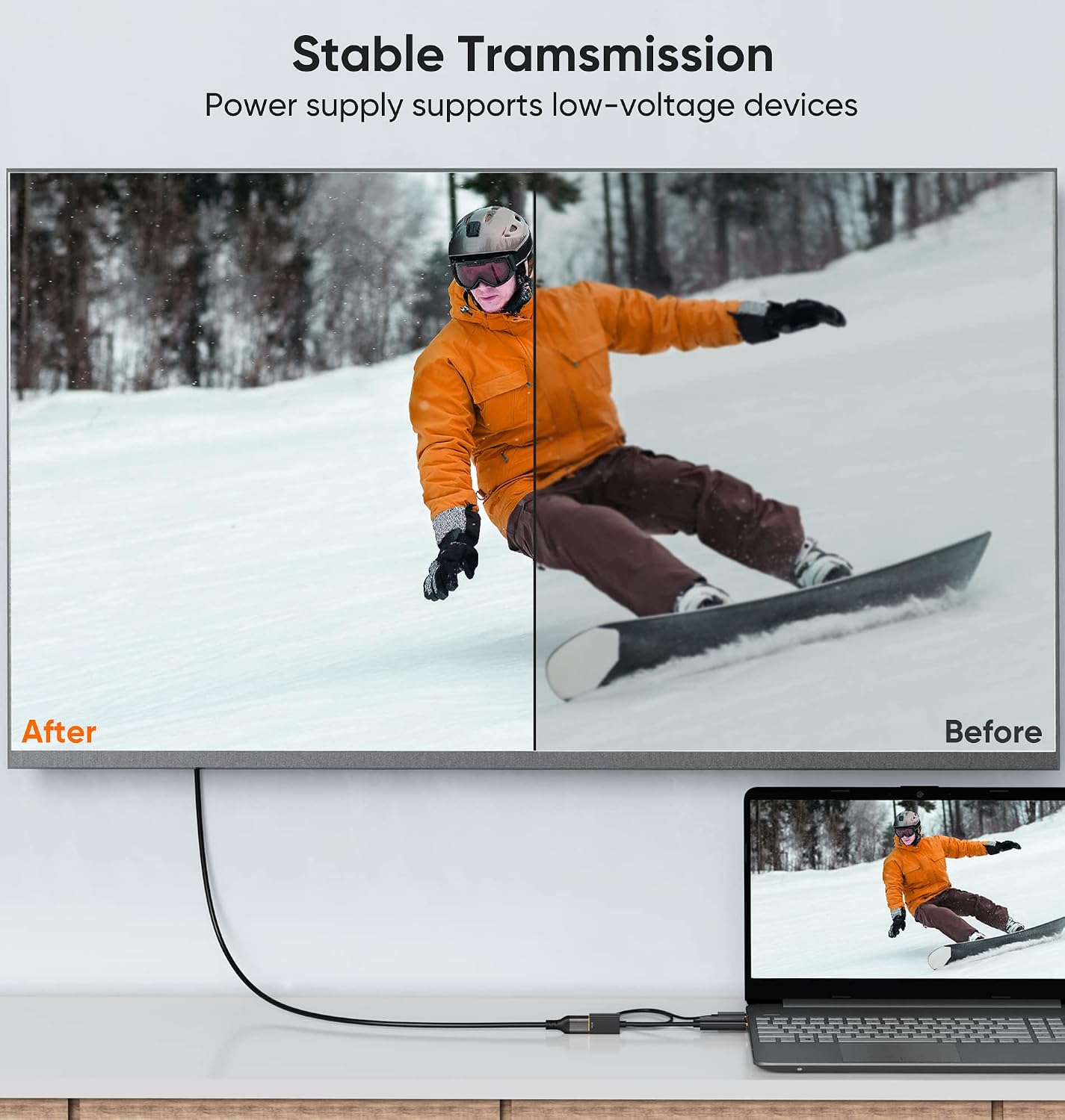 CableCreation 4K 2K@60Hz One/PS4/PS5 HDMI to DisplayPort Adapter with USB Power, X HDMI Male to DP Female Adapter