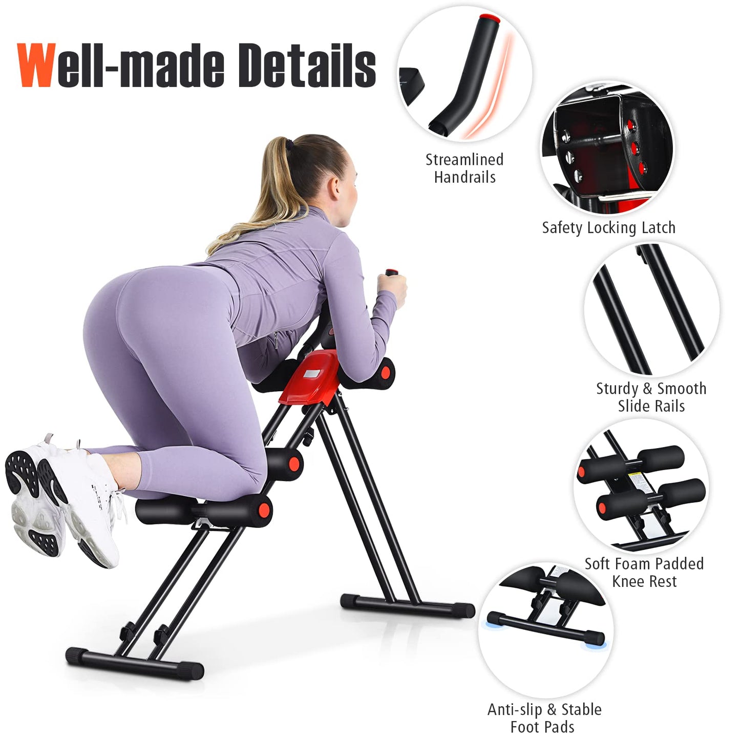 GYMAX Ab Machine, Abdominal Fitness Trainer with 3 Adjustable Resistance & LCD Monitor, Whole Body Workout Equipment Core Waist Cruncher for Home Gym Strength Training